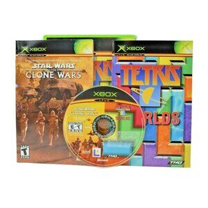 Microsoft Xbox Star Wars: The Clone Wars and Tetris Worlds Combo 2003 Complete